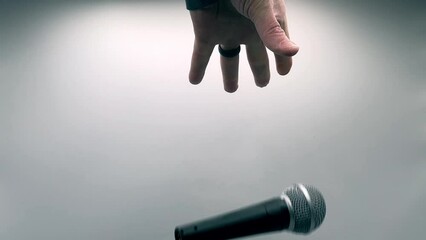 Drop the Mic on Slow Motion - Male Hand