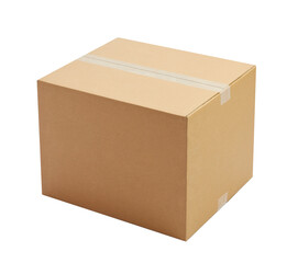 box package delivery cardboard carton packaging isolated shipping gift container brown send transport moving house relocation png file