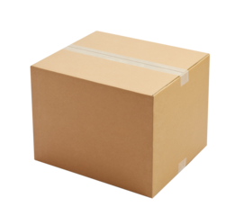 box package delivery cardboard carton packaging isolated shipping gift container brown send transport moving house relocation png file