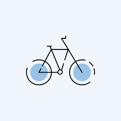 Bicycle icon. Single flat color icon. Vector - 583553226