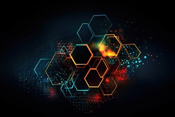 Obraz na płótnie Canvas Hexagon concept design abstract technology background vector EPS10, Generative AI
