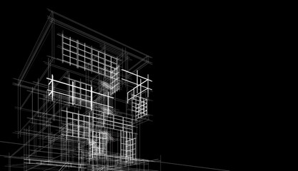 modern office building 3d rendering