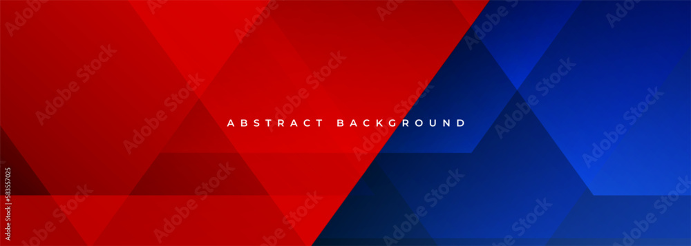 Aufkleber red and blue modern abstract wide banner with geometric shapes. blue and red abstract background. ve