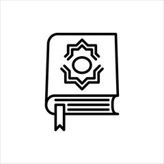 Quran icons isolated on white background. Quran icon for logo, web, app, UI. Quran icon simple sign. icon flat illustration for graphic and web design.