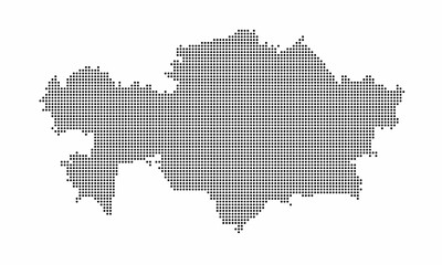 Fototapeta na wymiar Kazakhstan dotted map with grunge texture in dot style. Abstract vector illustration of a country map with halftone effect for infographic. 