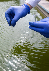 Water sample. Treatment facilities. Quality control of water that has been purified and processed....