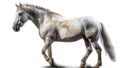 Fototapeta na wymiar horse, isolated, white background, generative ai