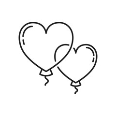 Two heart-shaped balls icon. High quality black vector illustration. © Art Alex