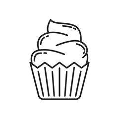Cupcake icon. High quality black vector illustration.