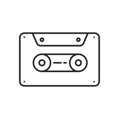 Cassette old music icon. High quality black vector illustration.