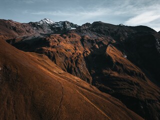 Aerial view of the beautiful region of Grossglockner High Alpine Road