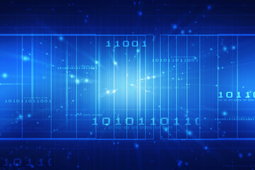 2d illustration Abstract futuristic electronic circuit technology background
