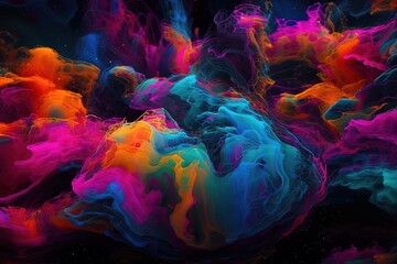 Neon Colorful Texture Liquid, Generative AI