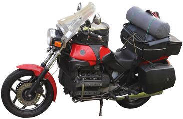 packed motorcycle isolated