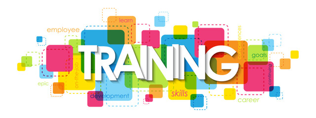 TRAINING colorful vector typography banner