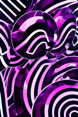 Abstract purple background with circles. Generative AI