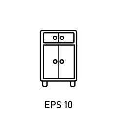 cabinet icon vector. kitchen line style icon editable stroke eps 10