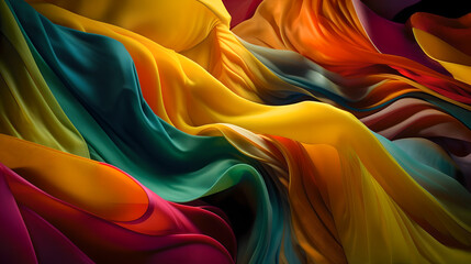 multi color abstract silk waves background