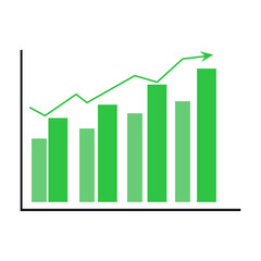 Infographics with charts. Graph for data analysis and web design. Vector illustration on a white background.