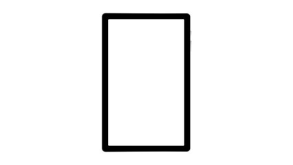 Tablet with blank screen background. Technology concept. PNG.