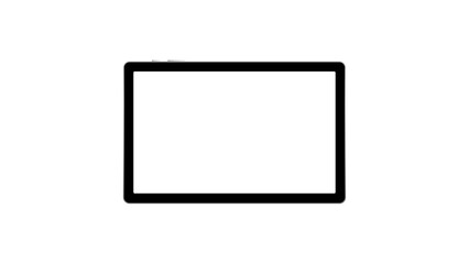 Tablet with blank screen background. Technology concept. PNG.
