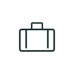 Travel Suitcase Outline Vector Icon. Linear Bag and Luggage, Baggage Simple Illustration Design. Summer vacation. Icon for web, banner, card, branding, logo.