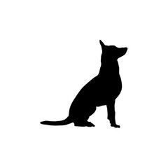 german shepherd sitting Silhouette Dog