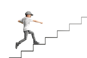 growth business concept. young businessman climbing the career ladder