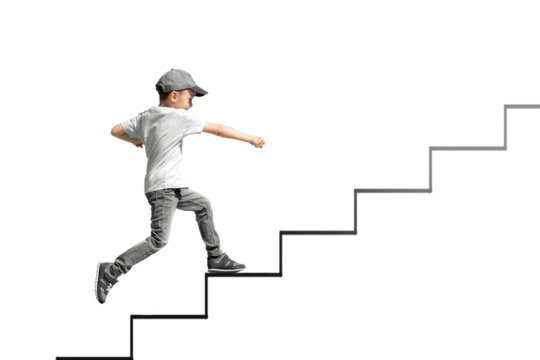 growth business concept. young businessman climbing the career ladder