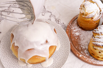 Easter cake with white frosting