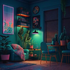 living room interior Generative AI