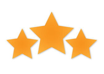 Three stars customer product rating review. Modern flat style vector illustration