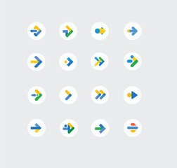 Collection of colorful arrow icons.
