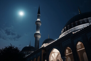 Mosque ramadan celebration concept. Generative AI