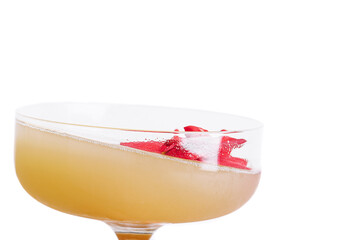 daiquiri cocktail with strawberry on white background
