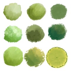 set of tree top view for landscape plan and architecture element. Trees plan. © tanpimon
