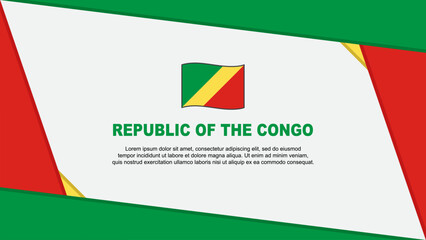 Obraz premium Republic Of The Congo Flag Abstract Background Design Template. Republic Of The Congo Independence Day Banner Cartoon Vector Illustration. Republic Of The Congo Independence Day