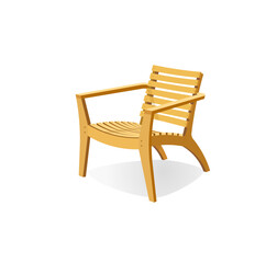 Vector of wooden armchair in white background