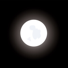 Vector illustration of a super full moon with a dark background. Illustration of the realistic moon, hunters moon