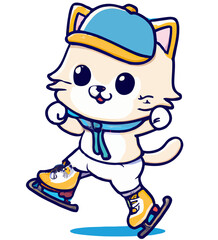 Purrfect on Wheels: A Skating Cat Design