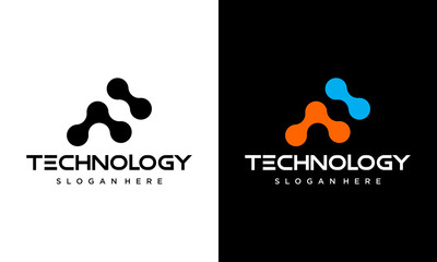 Fototapeta na wymiar initial symbol F technology abstract modern logo