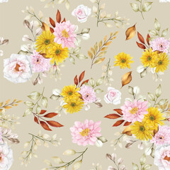 beautiful summer floral seamless pattern