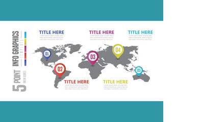 Abstract infographic showing the 5 Step process of a business plan timeline For presentations and posters. Vector illustration.