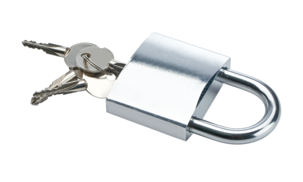 Padlock And Key Isolated