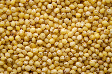 Millet close-up, background. The view from the top