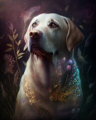 A cute Labrador Retriever with a fantastical twist