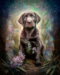 A cute Labrador Retriever with a fantastical twist