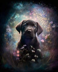 A cute Labrador Retriever with a fantastical twist
