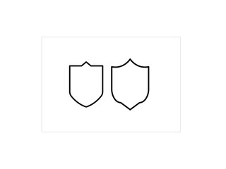 Different shields shapes. Shields icon set. Protect badge. Black security icon. Protection symbol. Security logo