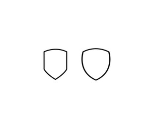 Different shields shapes. Shields icon set. Protect badge. Black security icon. Protection symbol. Security logo